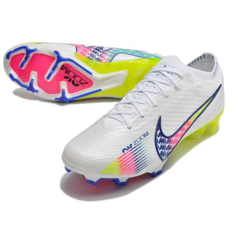 Chuteira NIKE Air Zoom Mercurial Vapor 15 FG Elite - Branco e Multicolor