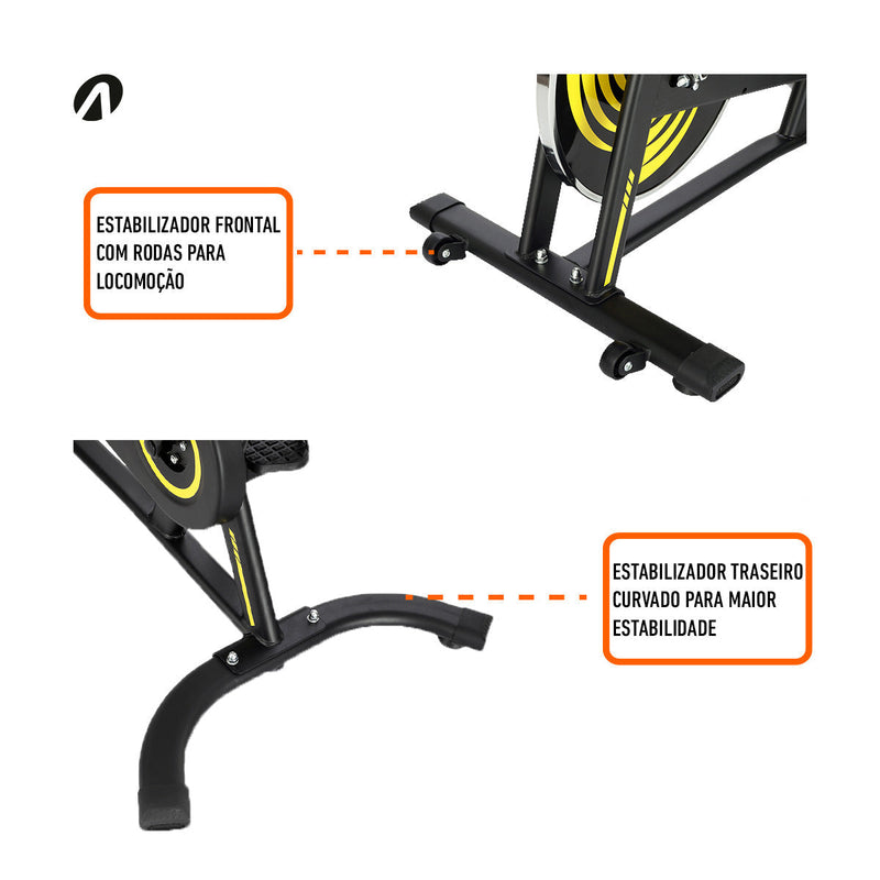 Bike Spinning 4.0 E32 Acte Sports Cor Preto/Amarelo