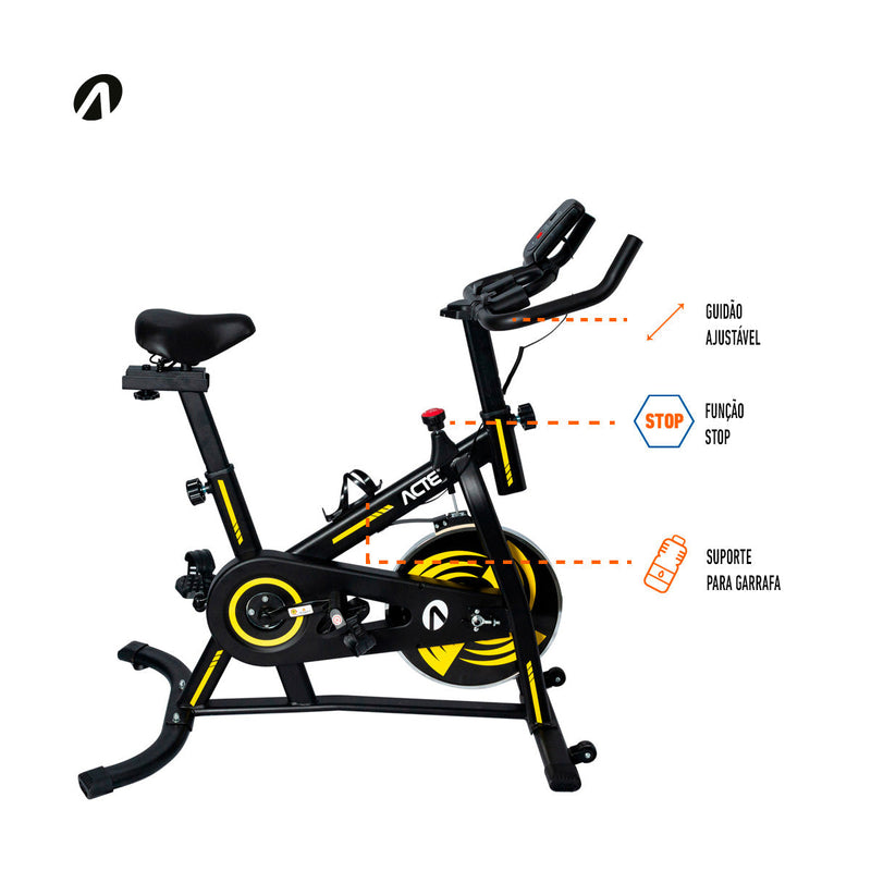 Bike Spinning 4.0 E32 Acte Sports Cor Preto/Amarelo