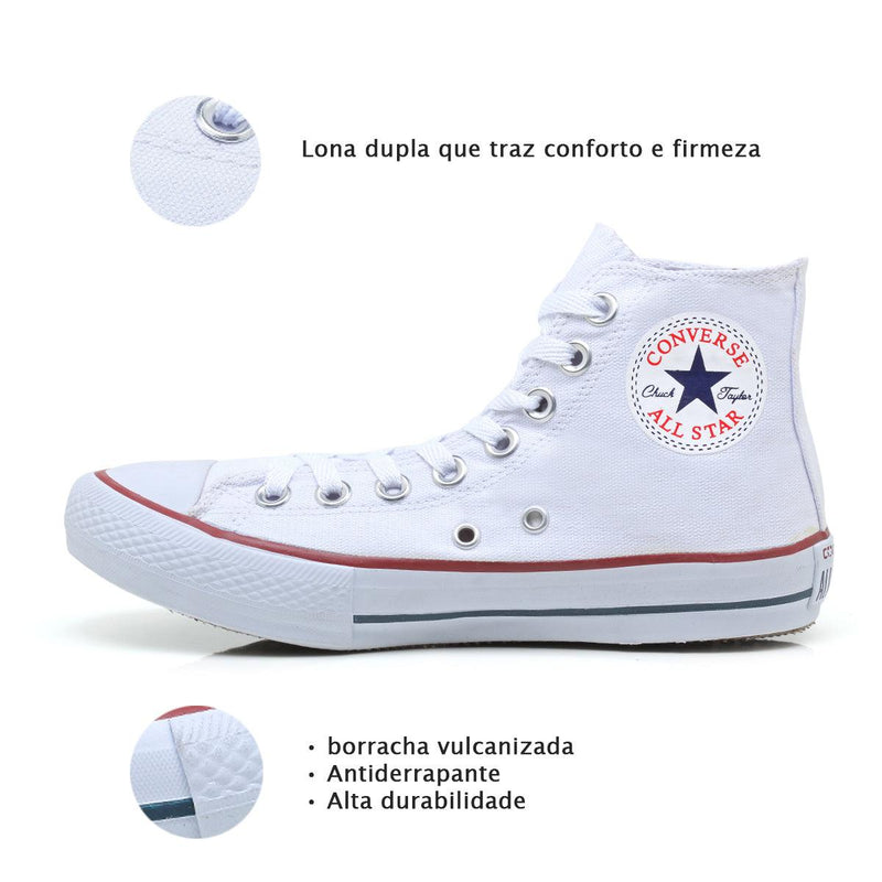 Combo 2 pares All Star cano alto Branco+Branco