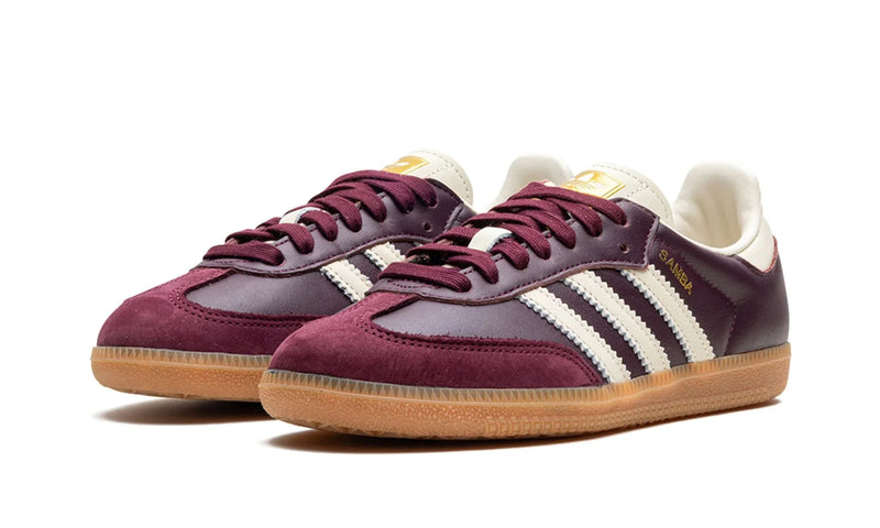 Adidas Samba OG 'Maroon Gold Metallic' Vinho/Cherry