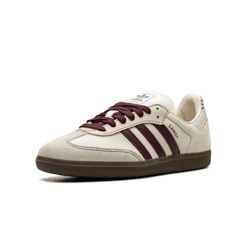 Adidas Samba OG 'Wonder White Maroon' Bege/Vinho