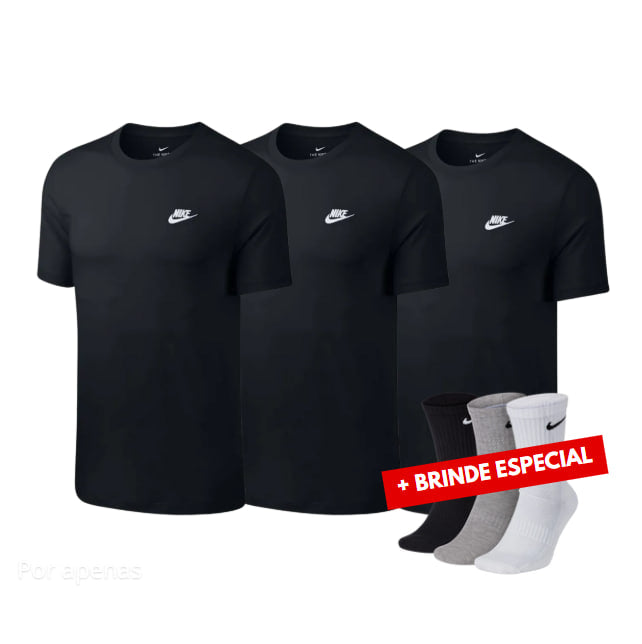 Combo 3 Camisas Nike + Brinde - QUEIMA DE ESTOQUE