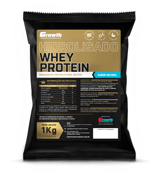 WHEY PROTEIN HIDROLISADO (1KG) (SABOR NATURAL) - GROWTH SUPPLEMENTS - I